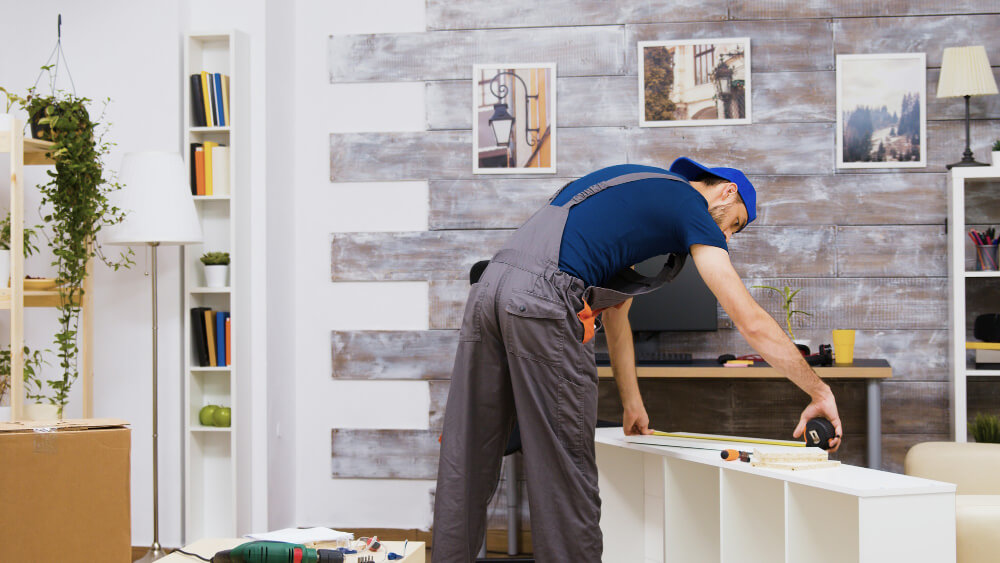 Movers handling furniture